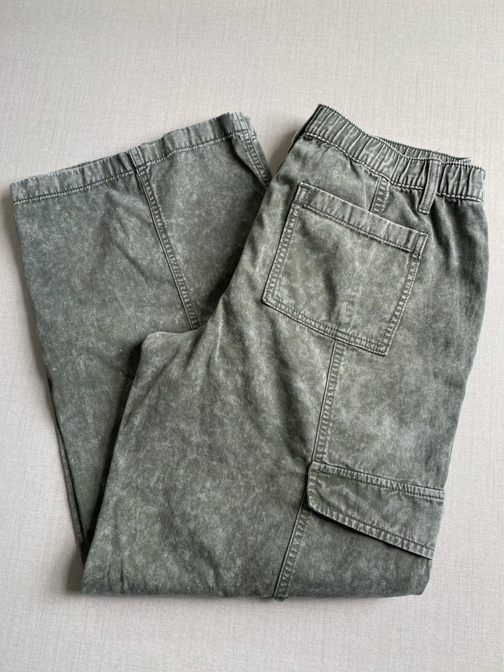 SO Olive Green Cargo Wide Leg Pants 100% Cotton Size L - Picture 10 of 10